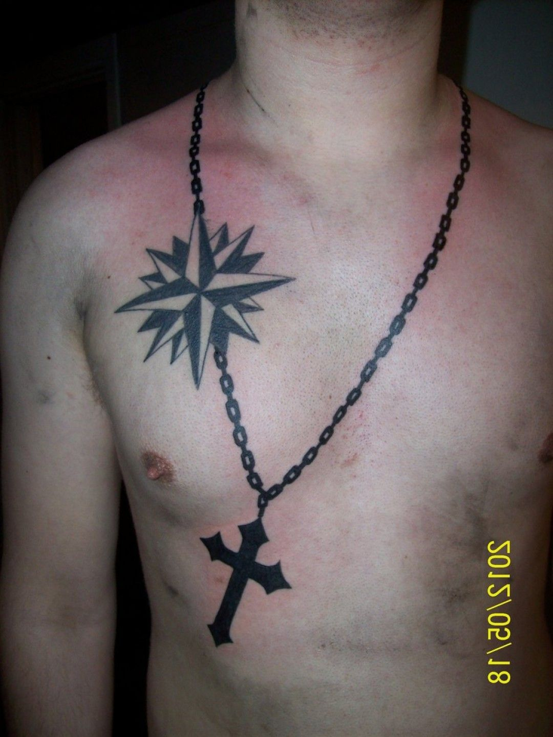 Cross Necklace Tattoo For Men Wwwgalleryhip The Hippest with proportions 1080 X 1441