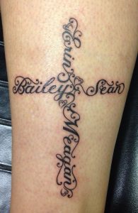 Cross Of Childrens Names Ink Mom Tattoos Name Tattoos Tattoos intended for sizing 736 X 1132