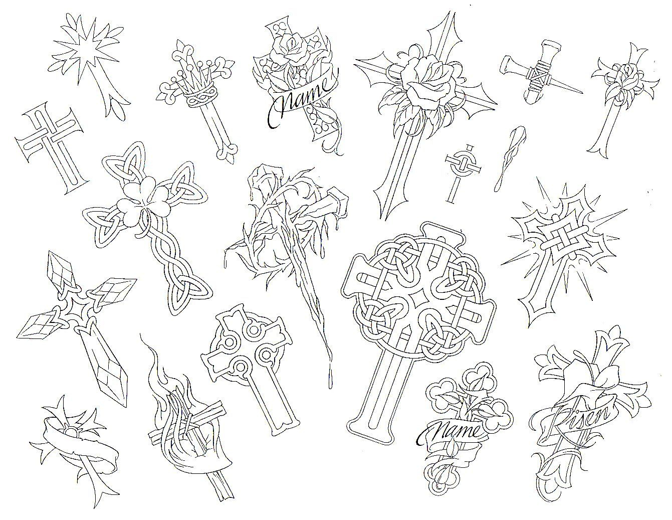 Cross Outline Tattoo Designs Tatto Sets Tattoo Tattoo Design regarding sizing 1341 X 1037