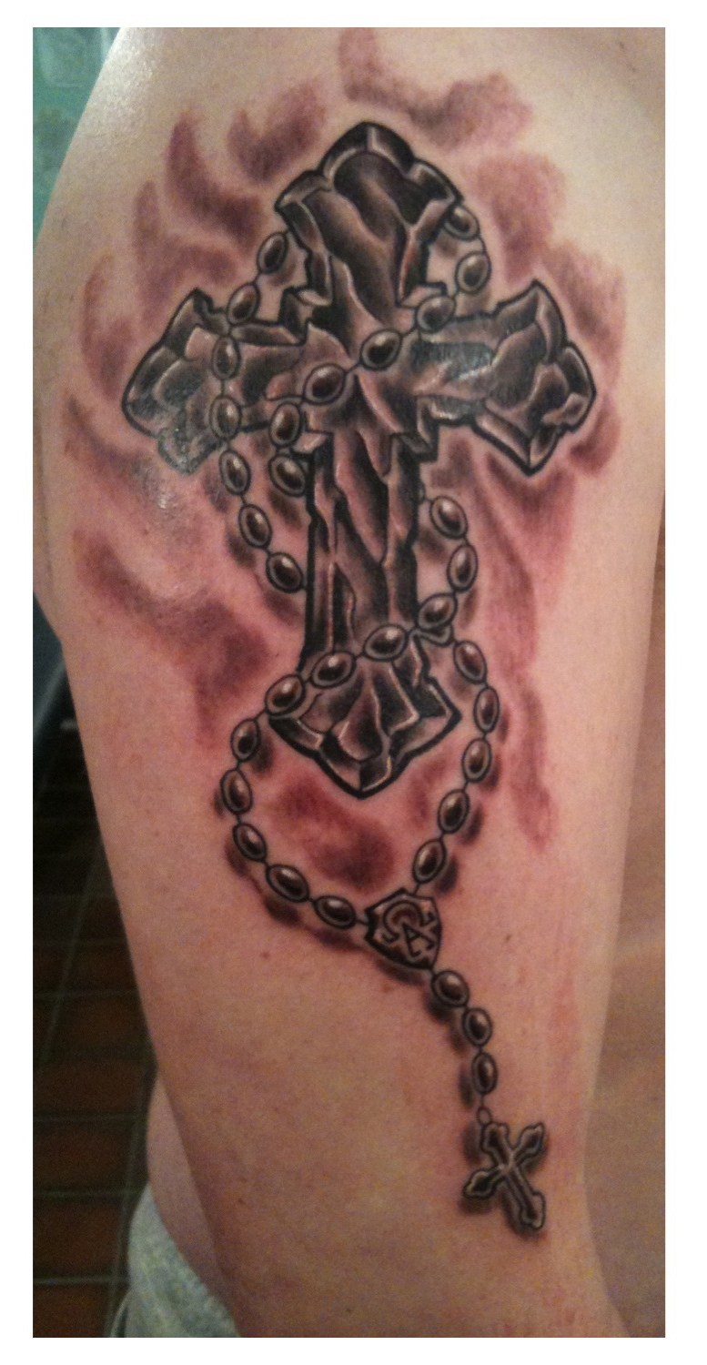 Cross Rosary Irish St Tattoo pertaining to proportions 777 X 1500
