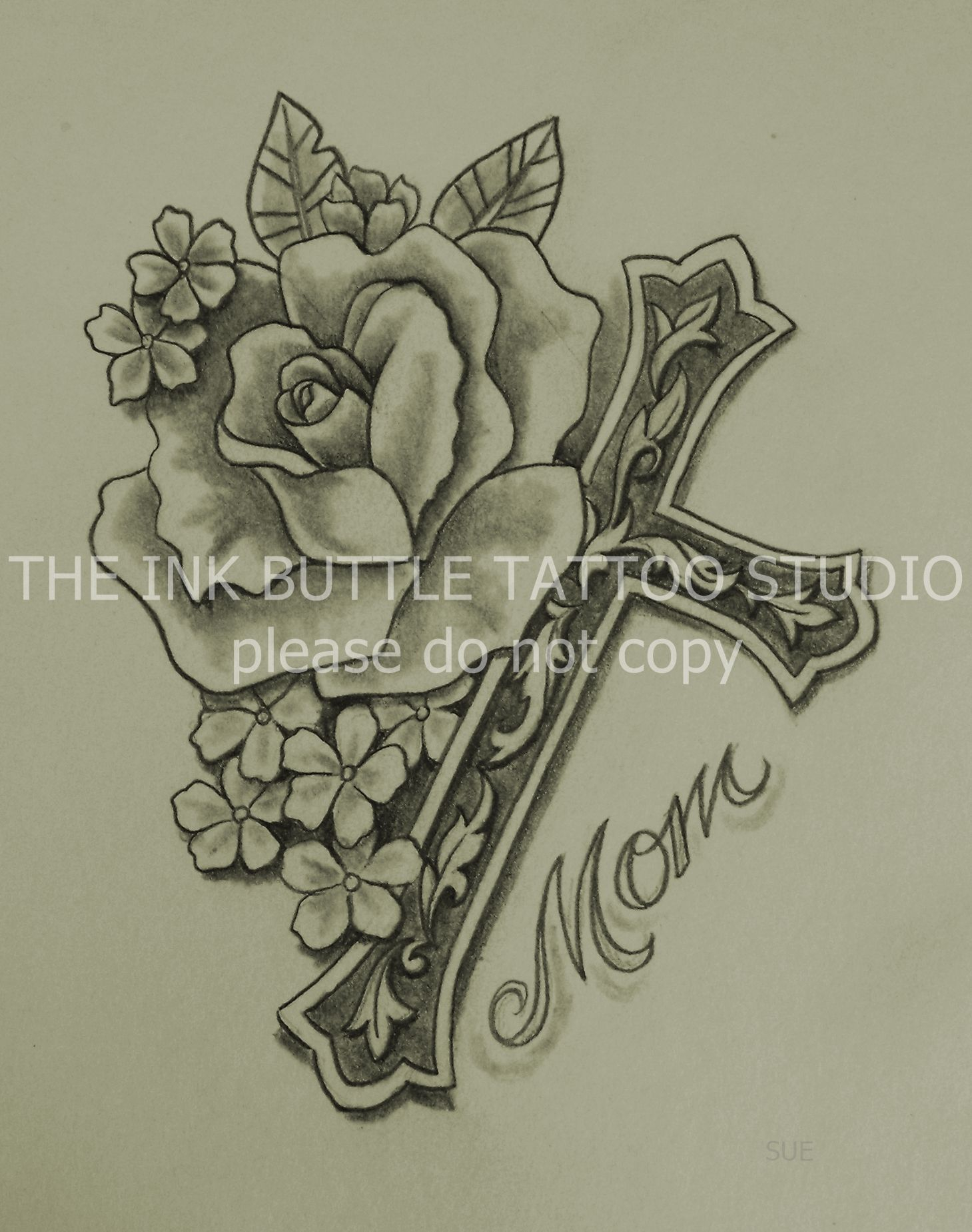Cross Rose Tattoo Suzanne Buttle Wakaw Saskatchewan Tattoos for proportions 1459 X 1849