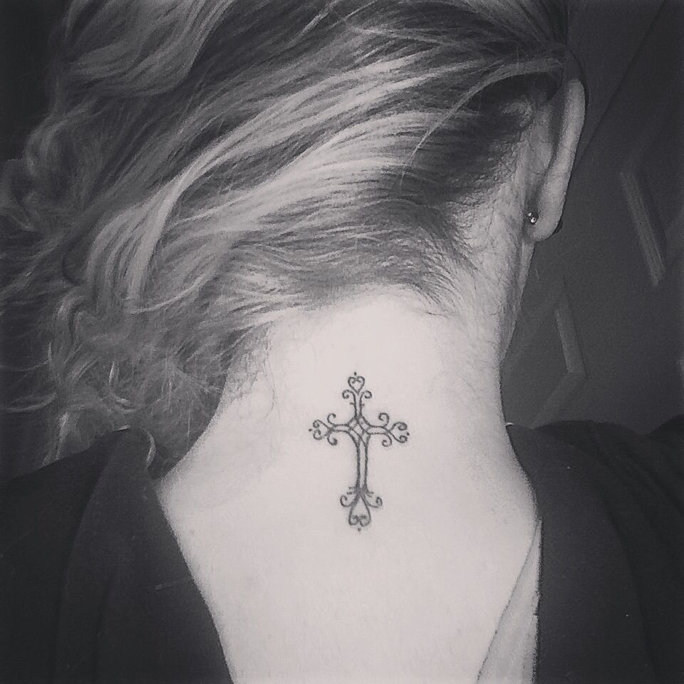 Cross Tattoo Back Of Neck Cool Tatoos Back Of Neck Tattoo Cross with regard to sizing 960 X 960