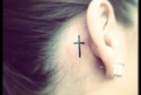 Cross Tattoo Behind The Ear Tattoo Ideas in measurements 2448 X 2448