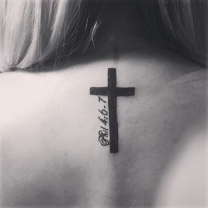 Cross Tattoo Between Shoulder Blades Tattoos Tattoos Cross pertaining to proportions 2448 X 2448