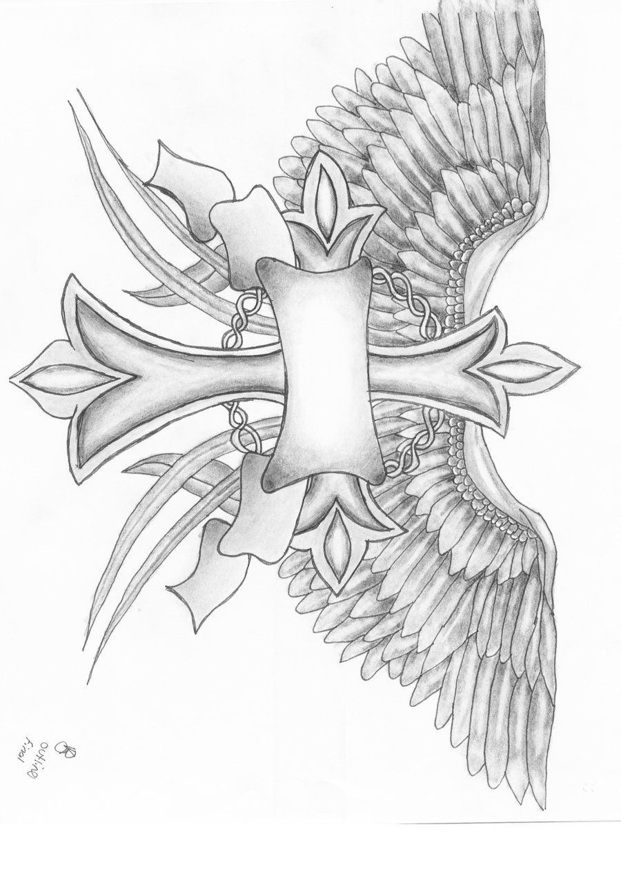 Cross Tattoo Designs With Names Download Cross And Wings inside sizing 900 X 1273