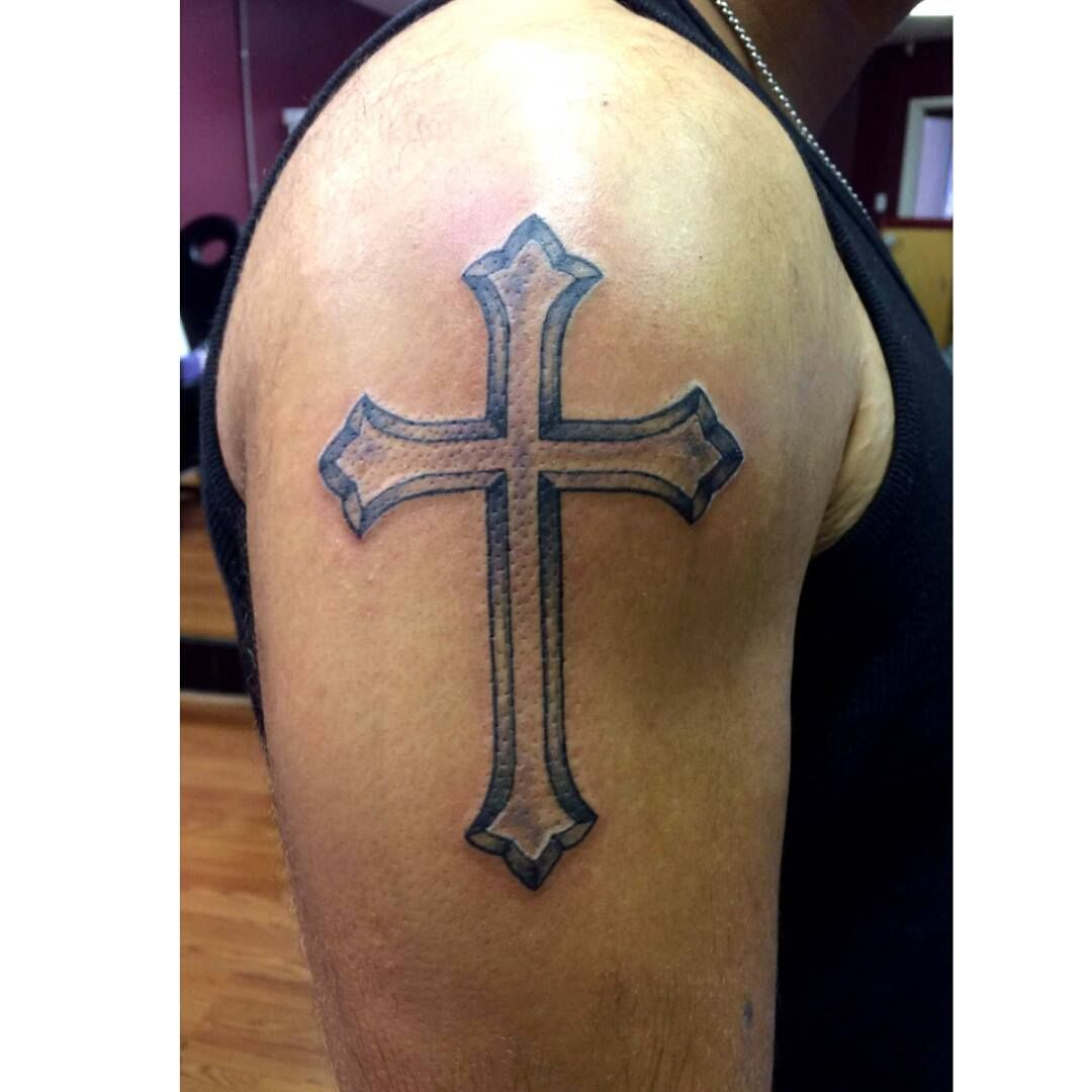 Cross Tattoo Done Our One And Only Laura Carney Here At with regard to sizing 1080 X 1080