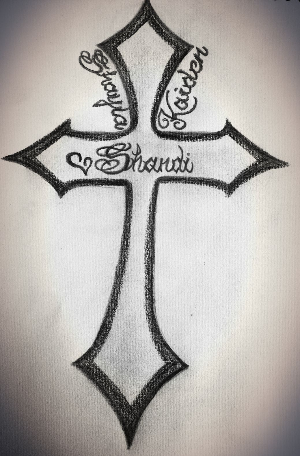 Cross Tattoo For Kenny With My Name And The Kids Names Cross pertaining to size 1039 X 1576