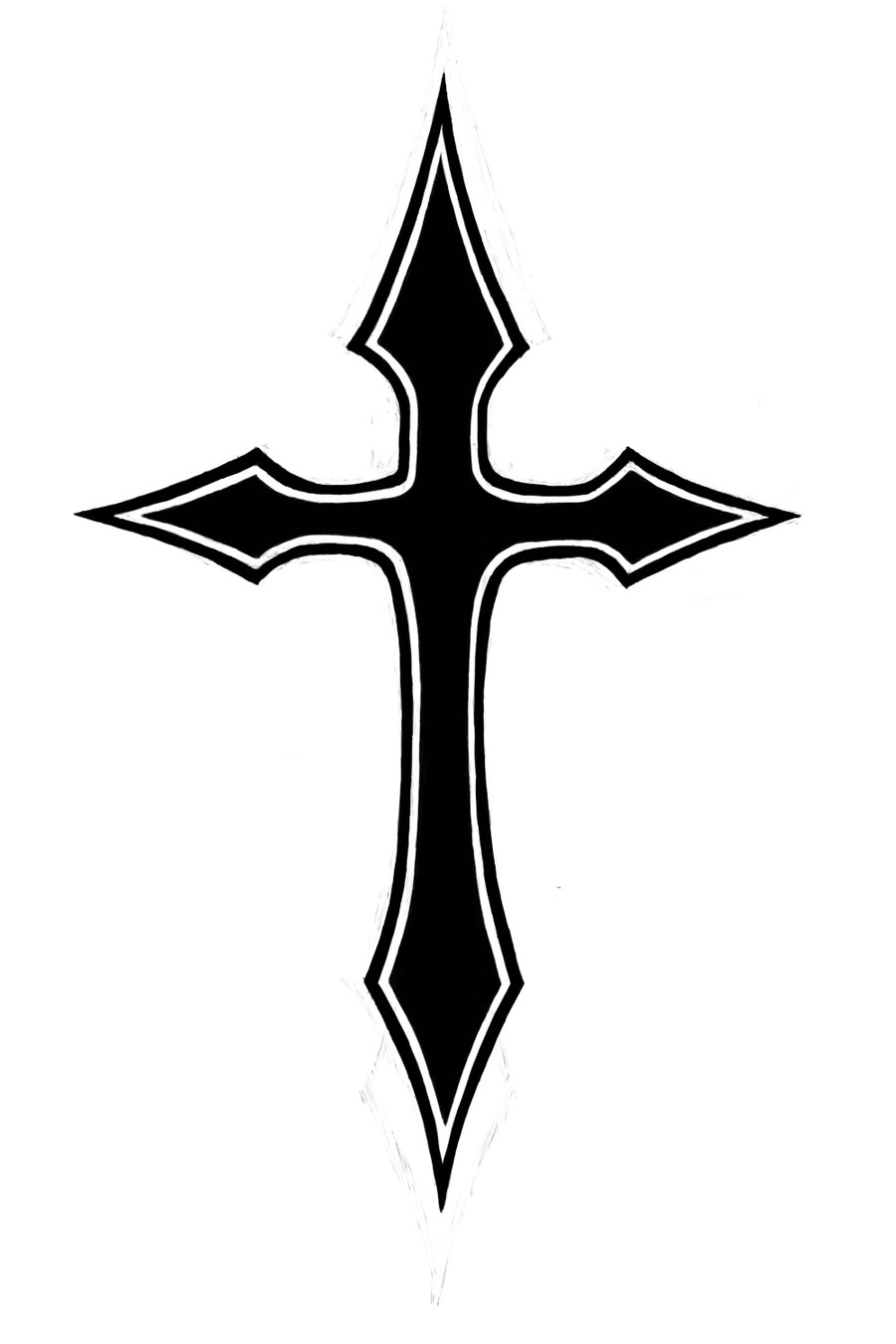 Cross Tattoo Outline Black Imagesfk Fhs Clip Art Library pertaining to size 900 X 1350