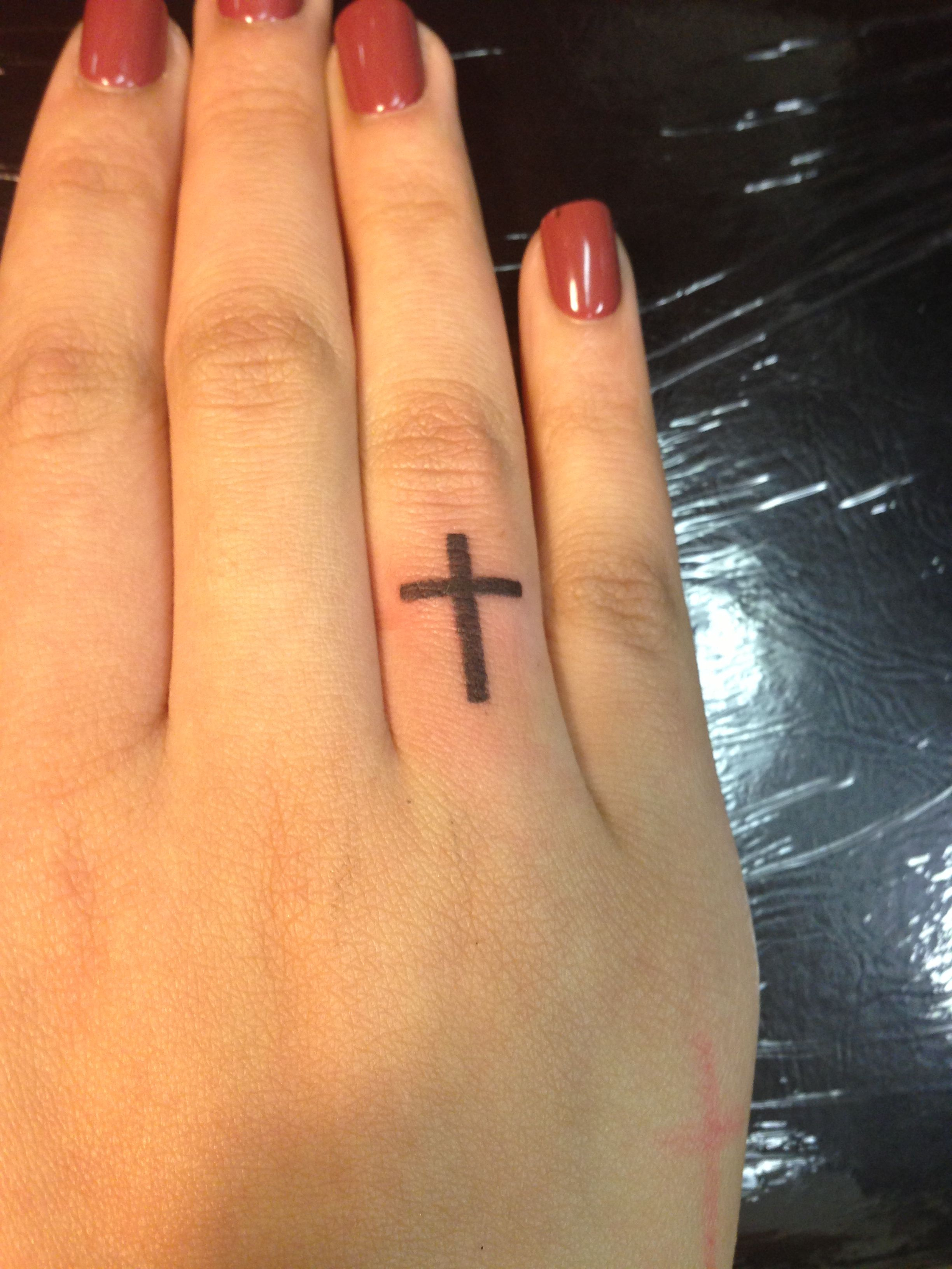 Cross Tattoo Right Ring Finger Is An Interesting Location I pertaining to proportions 2448 X 3264