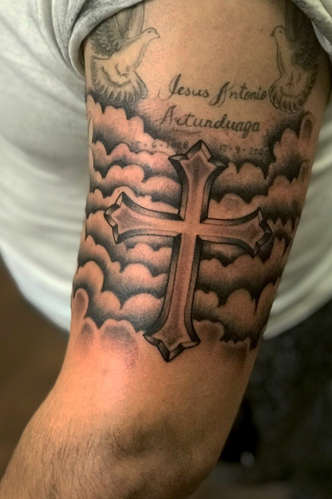 Cross Tattoo With Clouds 91 Images In Collection Page 2 throughout measurements 1122 X 1683