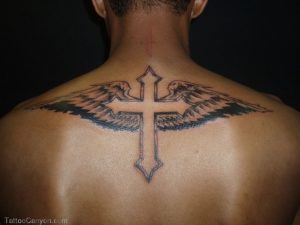 Cross Tattoos For Men With Wings On Back Body Canvas Cross for proportions 1024 X 768