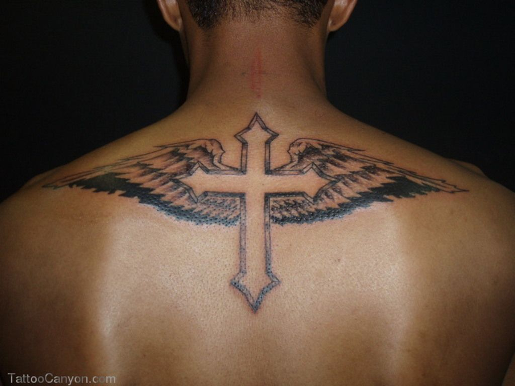 Cross Tattoos For Men With Wings On Back Body Canvas Cross pertaining to sizing 1024 X 768