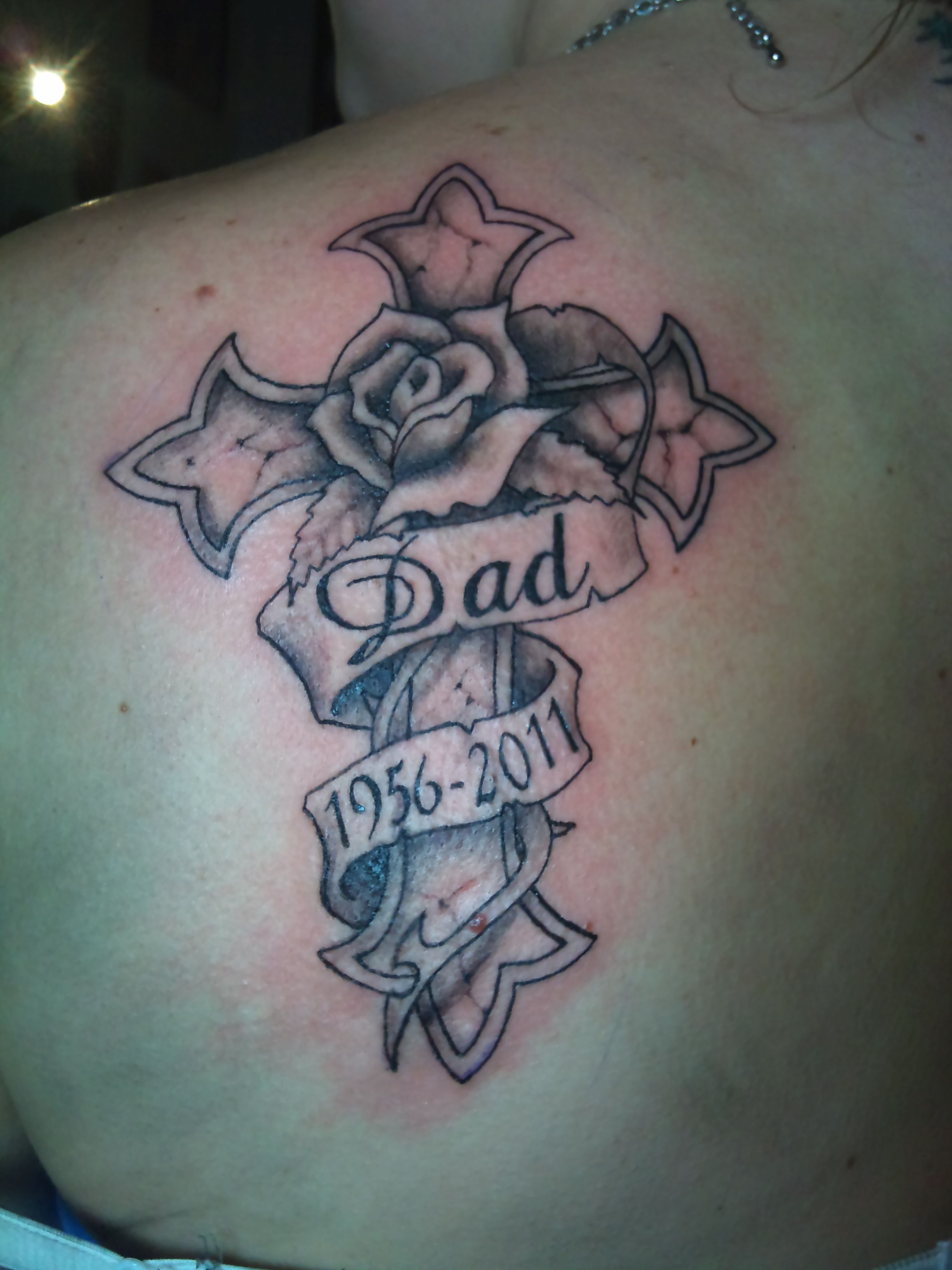 Cross Tattoos With Banners Designs And Ideas Tattoo Memorial for proportions 2448 X 3264