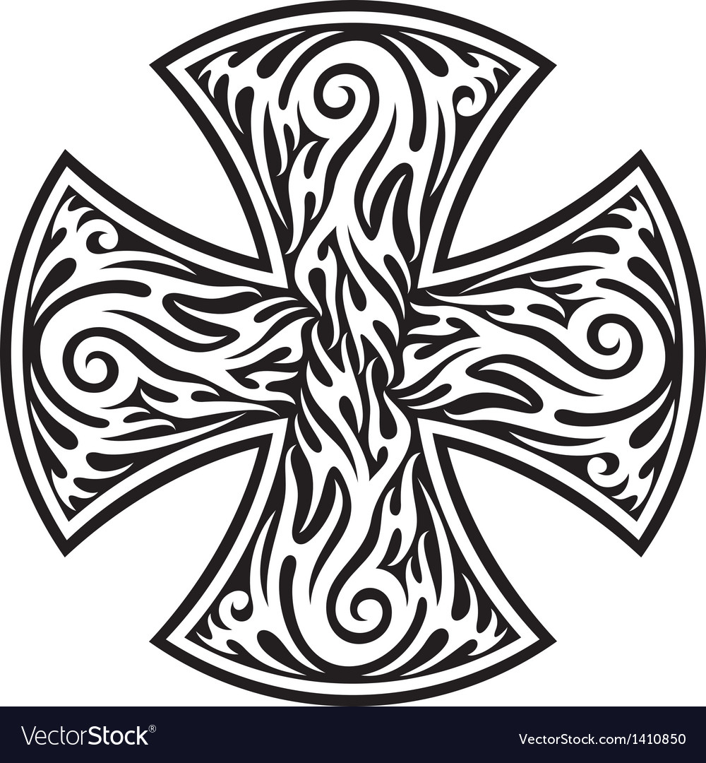Cross Tribal Tattoo Royalty Free Vector Image Vectorstock intended for measurements 1000 X 1080