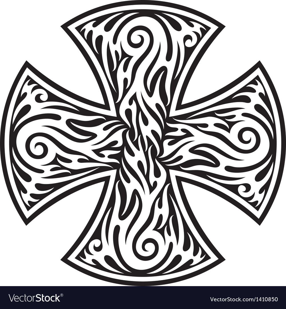 Cross Tribal Tattoo Royalty Free Vector Image Vectorstock with sizing 1000 X 1080