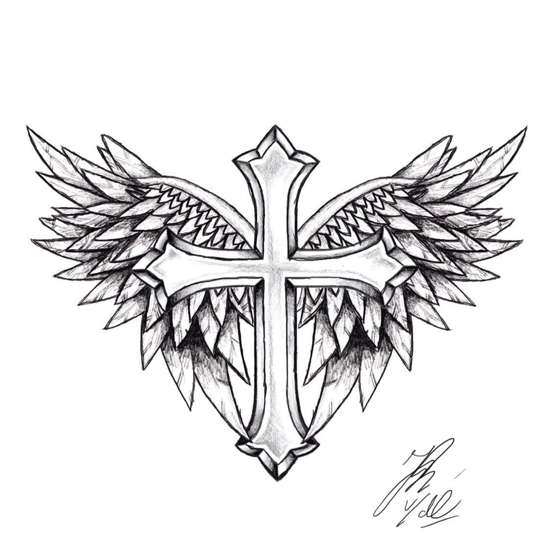 Cross Wings Tattoos Desighns Cross Tattoo Designs Simple with regard to dimensions 1136 X 1136