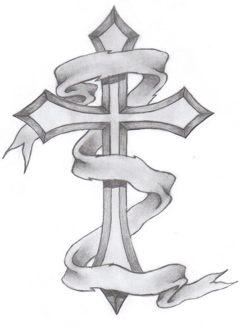 Cross With Banner Tattoo Designs For Men Theveliger in measurements 766 X 1043
