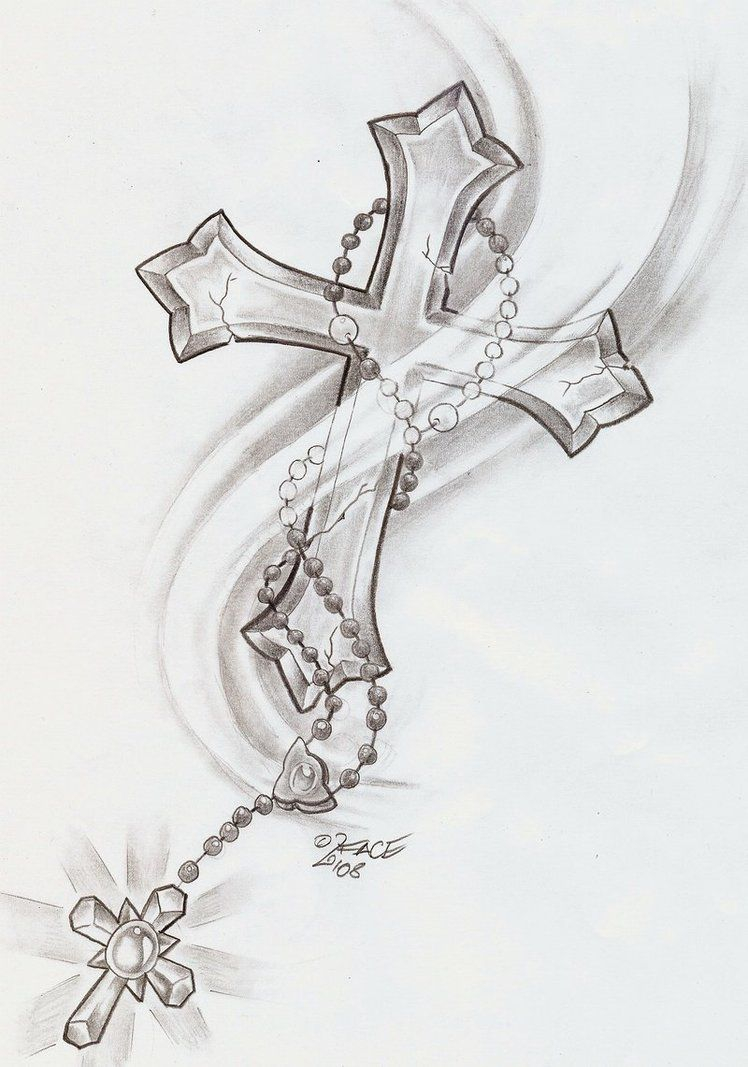Cross With Flowers Tattoo Outline Christian Cross Tattoo Designs for proportions 748 X 1067