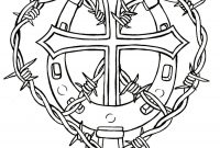 Cross With Horseshoe And Barbed Wire Tattoo Metacharisdeviantart throughout measurements 900 X 908