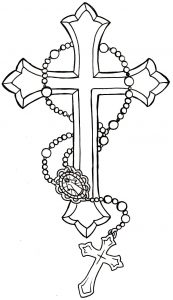 Cross With Rosary Tattoo Metacharis On Deviantart Tattoos And for proportions 882 X 1532