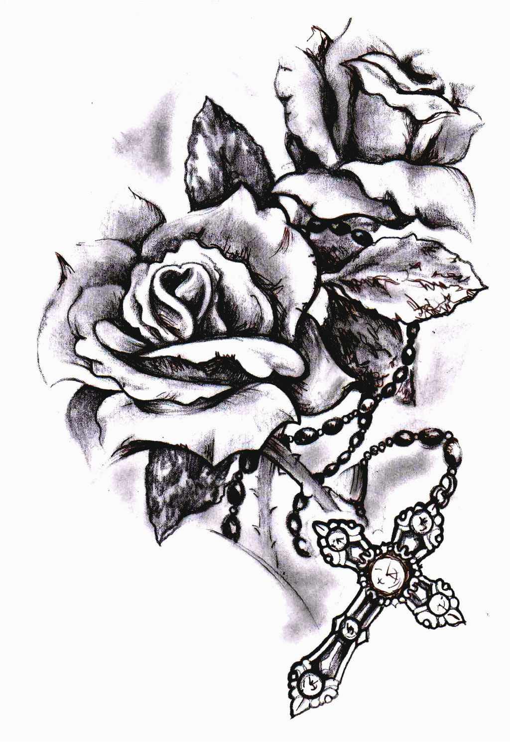 Cross With Roses Tattoo Designs Cross With Rose Tattoos Cool Tattoos with sizing 1024 X 1489
