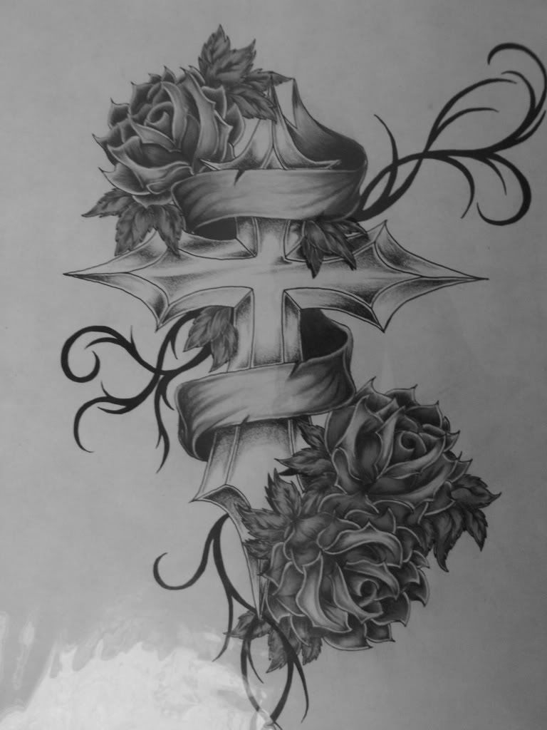 Cross With Roses Tattoo Tatoos3 Cross Tattoo Designs Rose in dimensions 768 X 1024