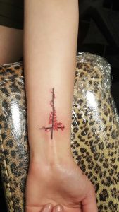 Cross With Vine Tattoo Tattoos Vine Tattoos Tattoos Piercings for sizing 918 X 1632