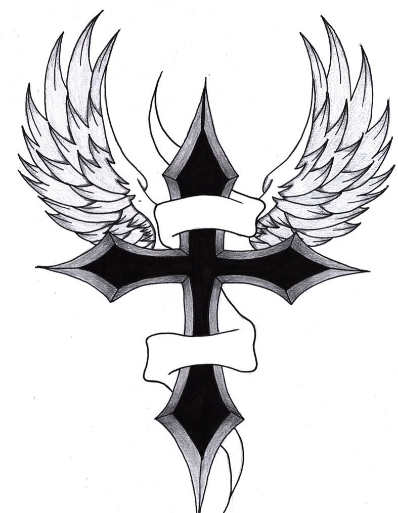 Cross With Wings Art Cross Tattoo Designs Tribal Cross Tattoos in sizing 787 X 1015