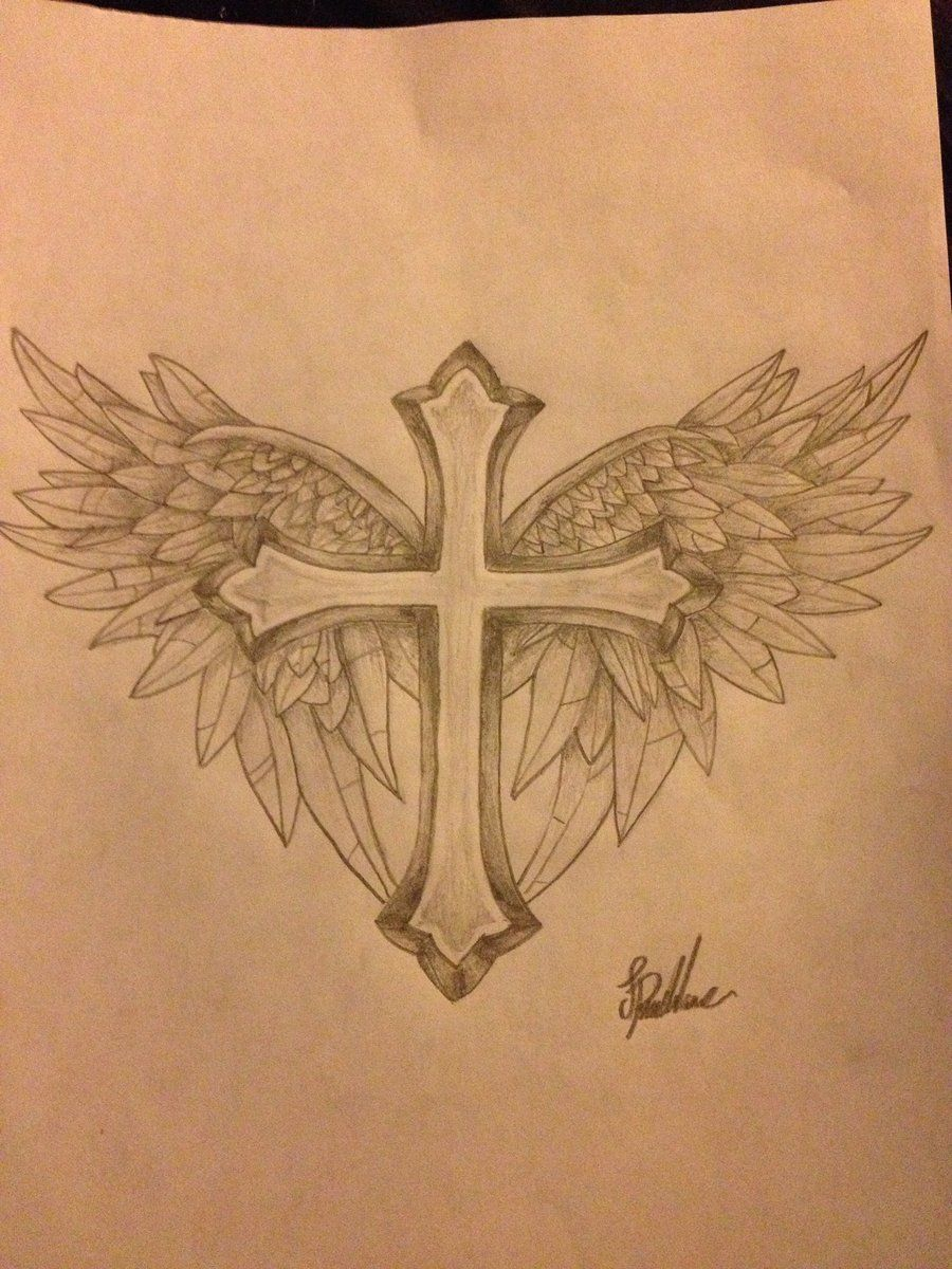 Cross With Wings Tattoo Design Protxticsdeviantart On for measurements 900 X 1200