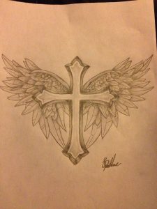 Cross With Wings Tattoo Design Protxticsdeviantart On regarding size 900 X 1200