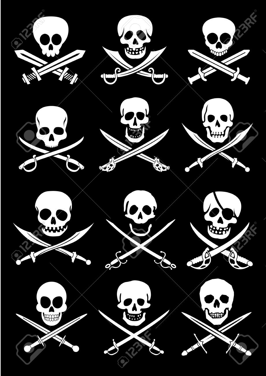 Crossed Swords With Skulls Collection In Black Background Royalty pertaining to size 921 X 1300