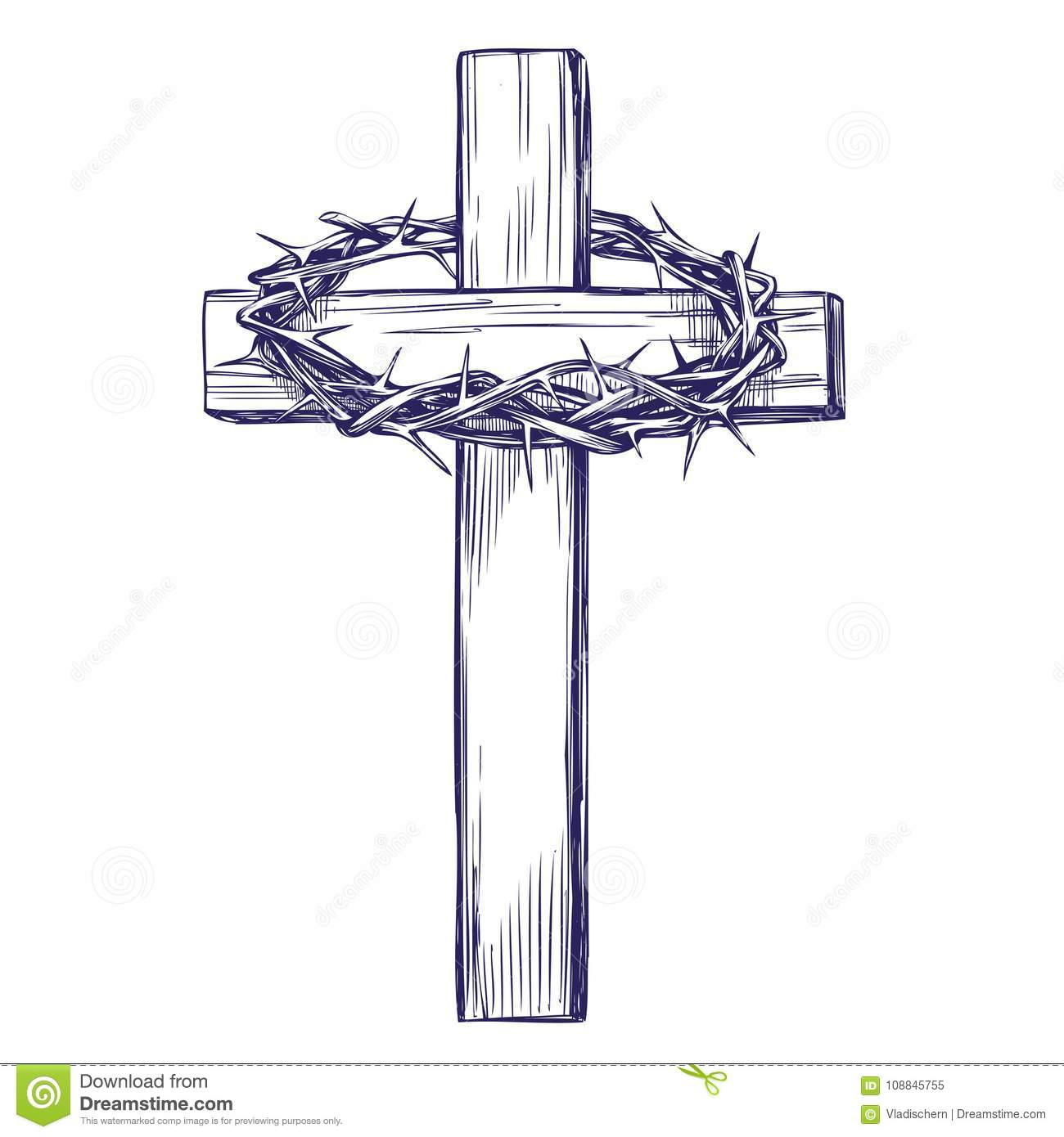 Crown Of Thorns Wooden Cross Easter Symbol Of Christianity Hand with regard to proportions 1300 X 1390