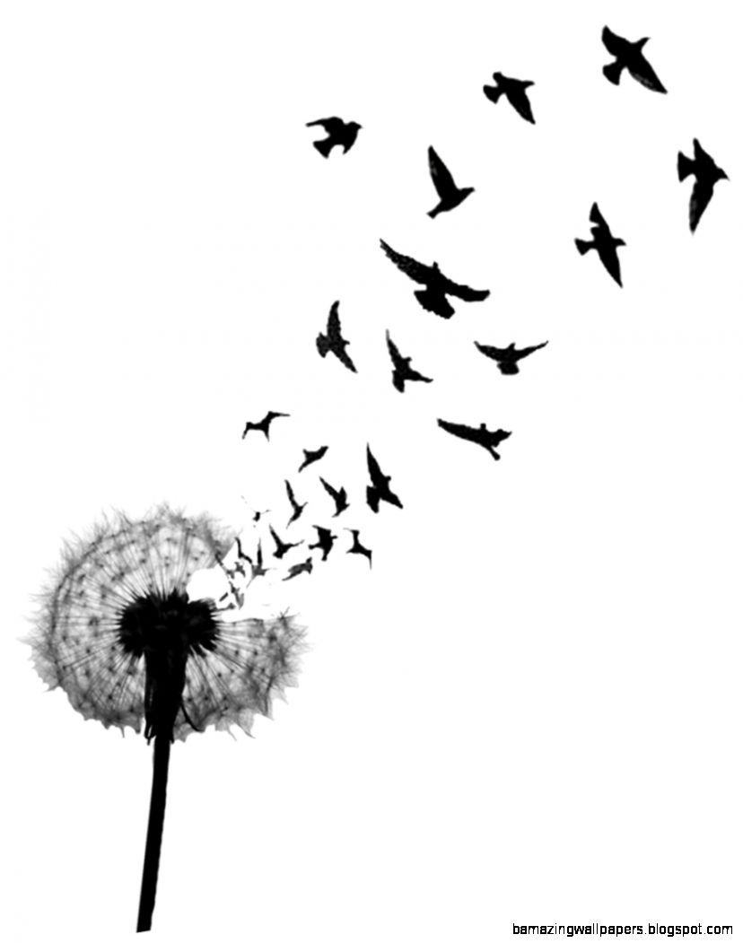 Dandelion And Birds Wall Graphics Flying Tattoo Tattoos Bird pertaining to measurements 828 X 1051