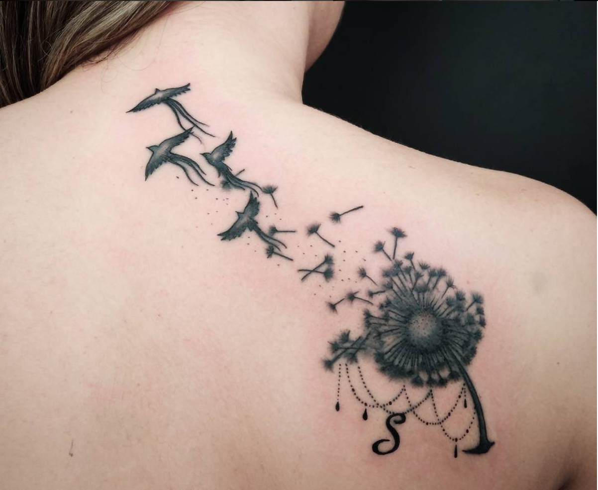 Dandelion Tattoo Meanings Ink Vivo intended for dimensions 1202 X 986