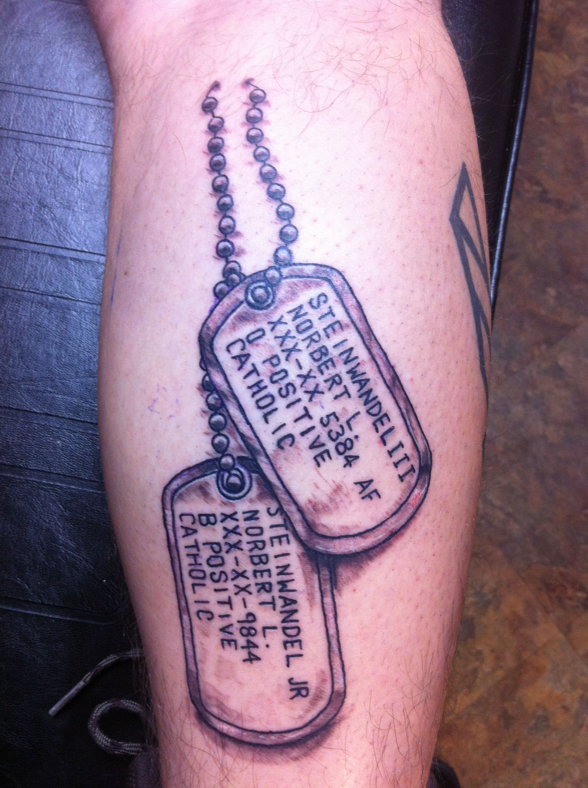 Dog Tag Tattoosthought About Getting My Dads Grandads And with size 1936 X 2592