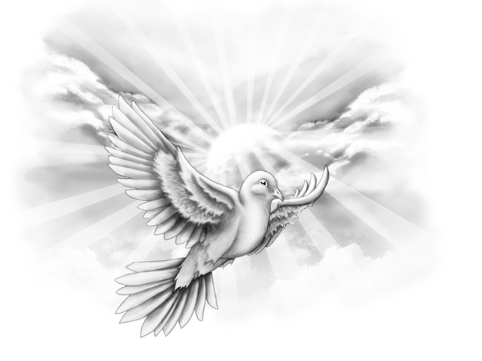 Dove Flying With Clouds Tattoo Free Designs White Dove On The regarding proportions 1600 X 1200