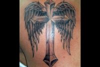 Download Free Angel Wings Cross Tattoo On Shoulder For Men To Use in measurements 1280 X 960