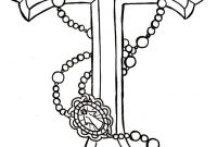 Download Free Black Cross With Rosary Cross Tattoo Stencil inside measurements 736 X 1278