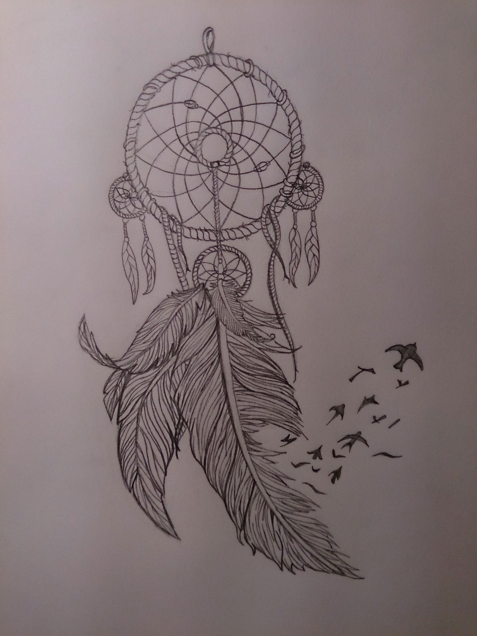 Dream Catcher With Feathers And Birds Thigh Tattoo Design intended for dimensions 1536 X 2048