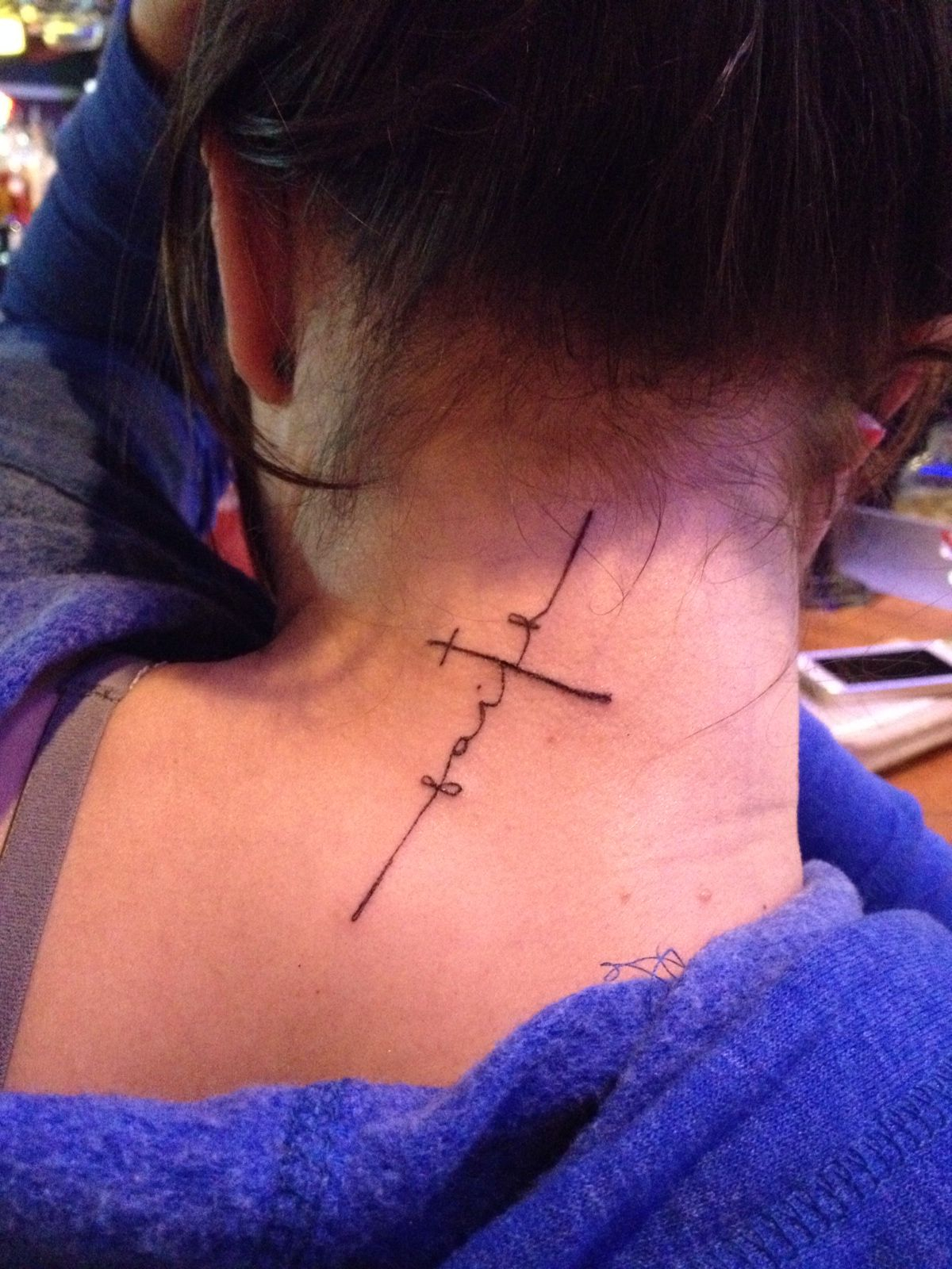 Faith Cross Tattoo 3 Neck Tattoos Women Tattoos Back Of Neck regarding measurements 1200 X 1600