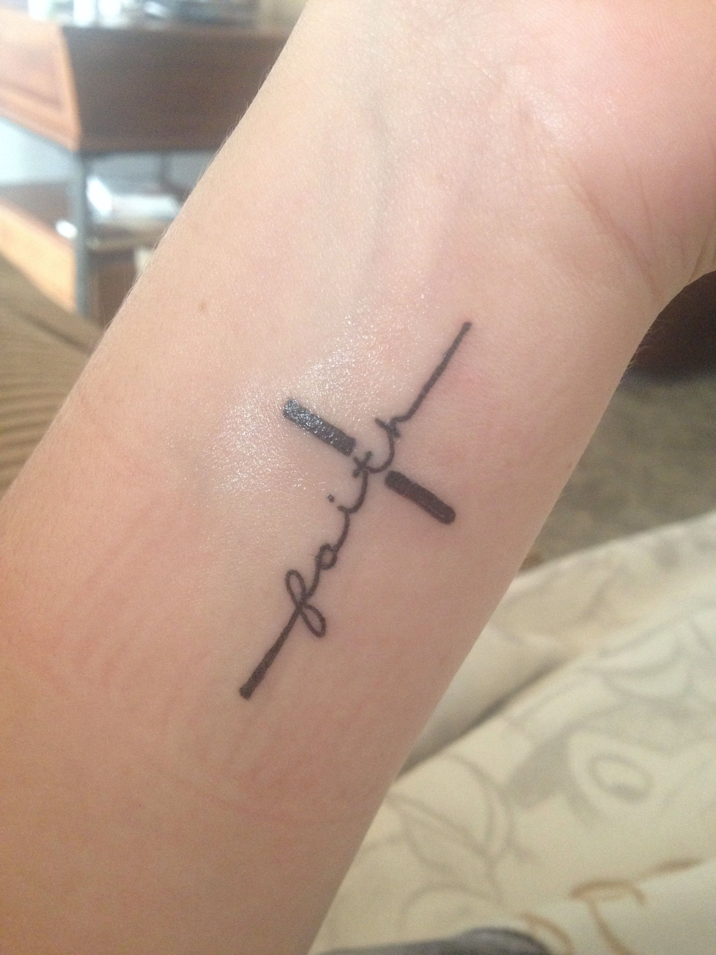 Faith Tattoo Cross Tattoo Wrist Tattoo Done And Done Cross in size 2448 X 3264
