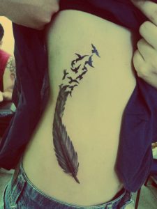 Feather With Birds Tats Feather With Birds Tattoo Feather for sizing 1280 X 1707