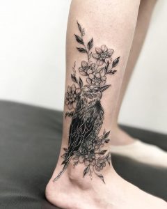 Feminine Bird And Flowers Tattoo On Leg Bird Tattoos Tattoos in measurements 1080 X 1349