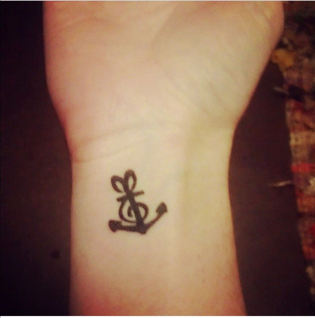 Finally Got It My New Tat Heart Cross Music Note Anchor within dimensions 1276 X 1291