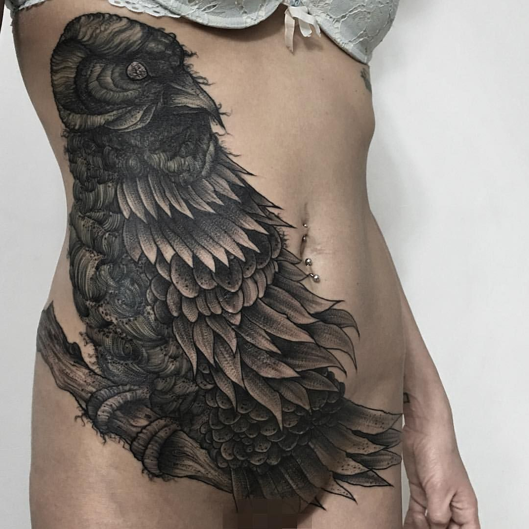Finished This Dark Bird Today Freehand 2sessions Wpkorvis Tattoo in dimensions 1080 X 1080