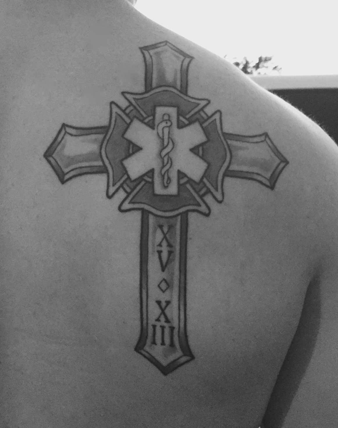 Firefighter Tattoo Maltese Cross Christian Tattoo Paramedic within proportions 1161 X 1468