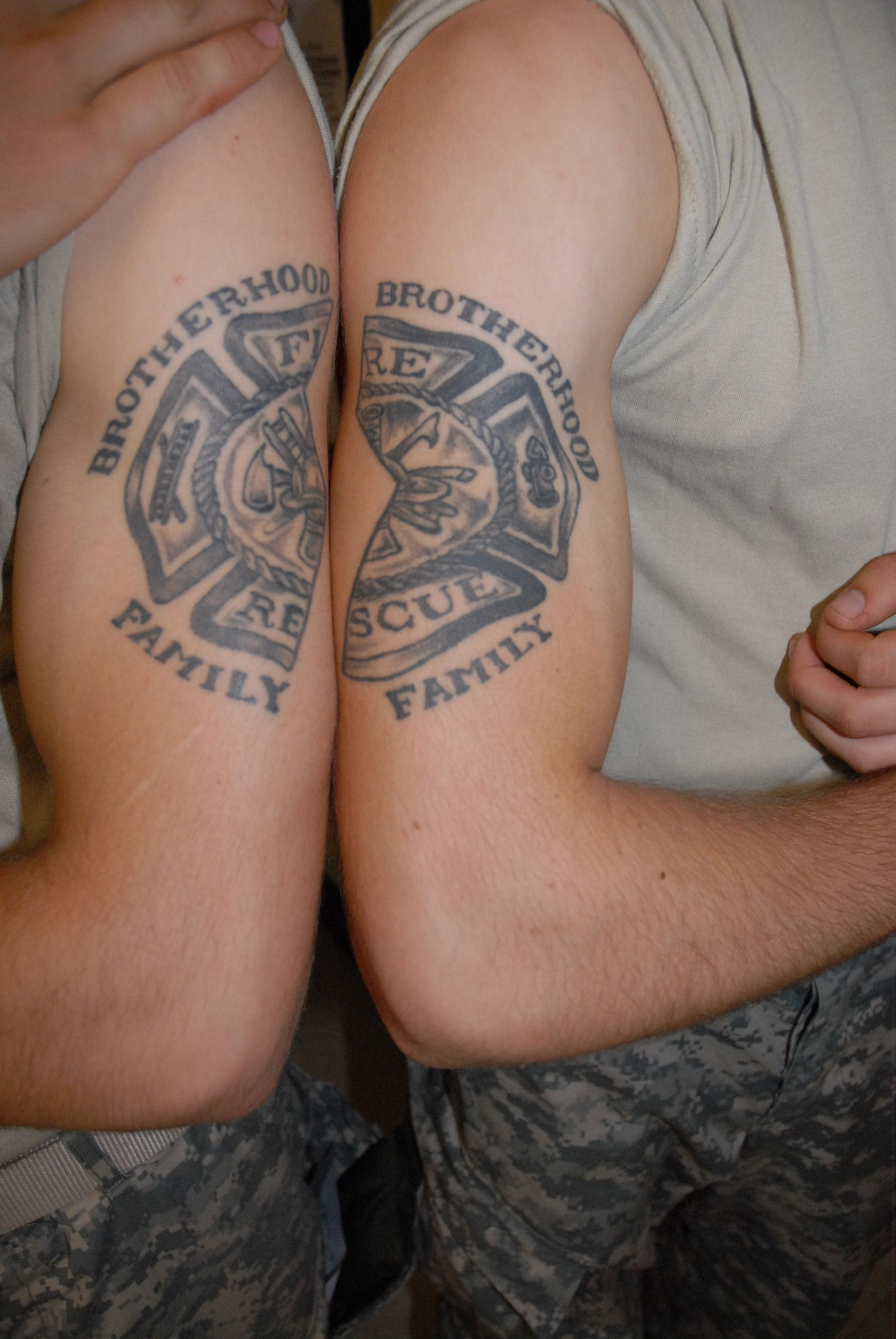 Firefighter Tattoos Brother Tattoos Firefighters Ink Cross inside sizing 1800 X 2689