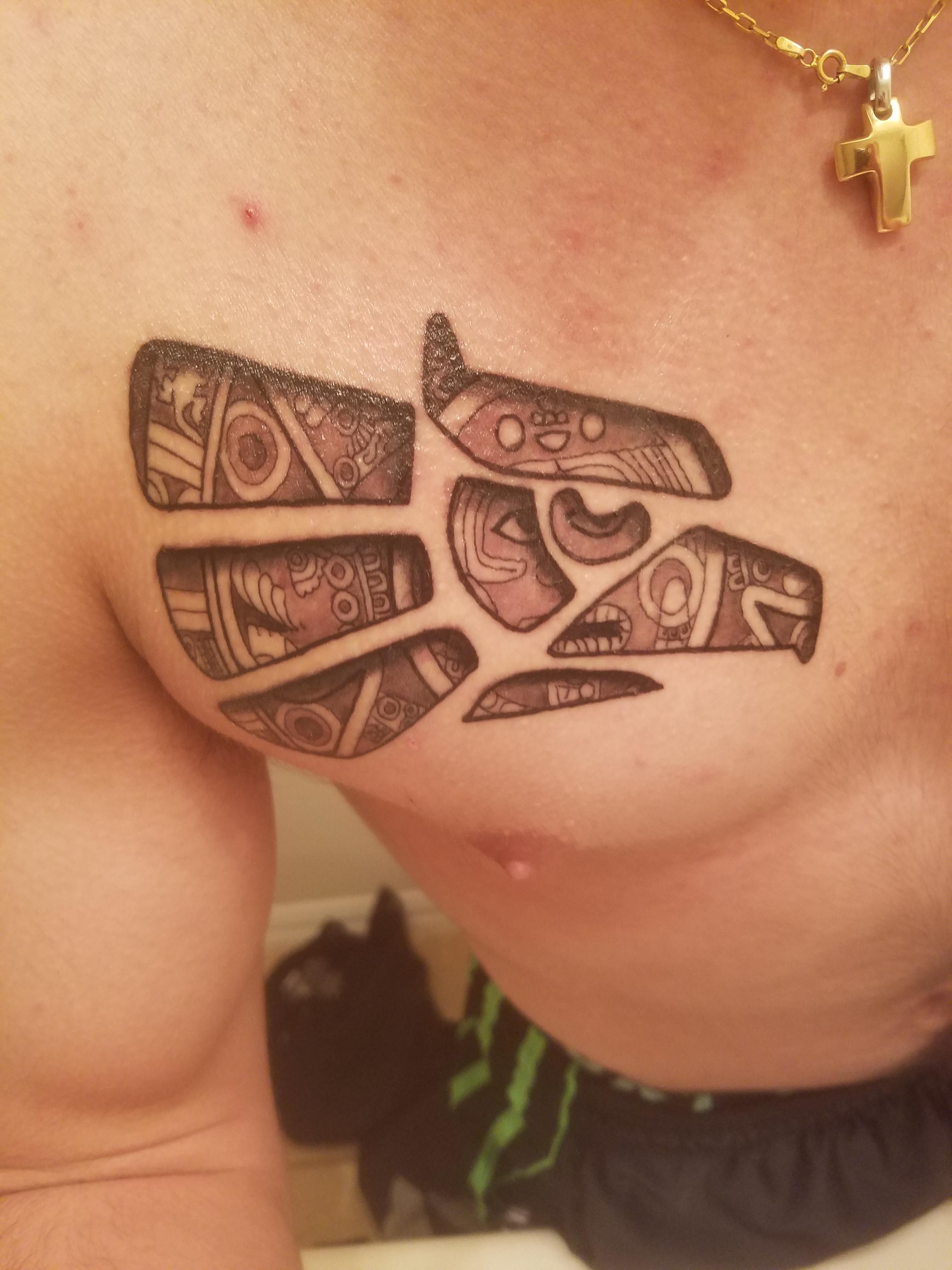 First Tattoo Made In Mexico Eagle With Aztec Calendar Filling within dimensions 3024 X 4032