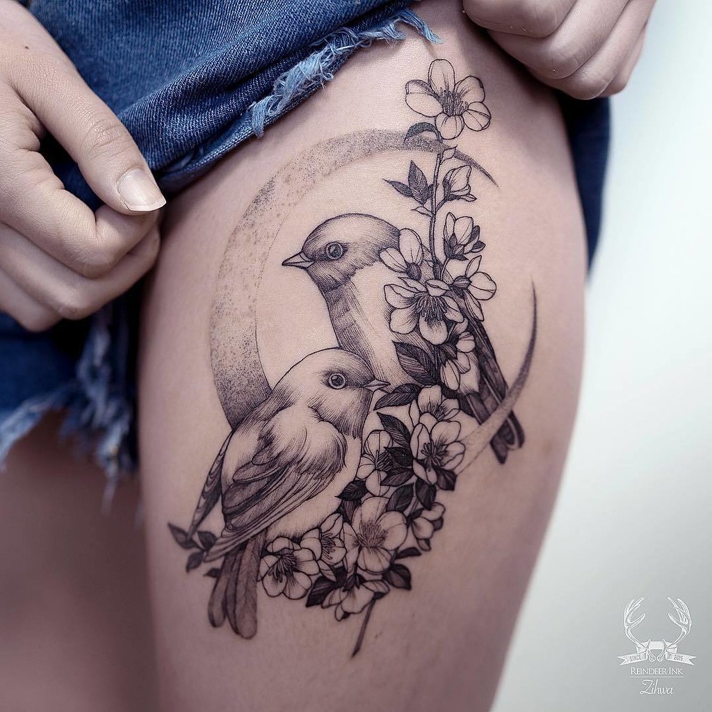 Flower Bird Tattoo Artist Zihwatattooer Submit Your Tatt Flickr in dimensions 1024 X 1024