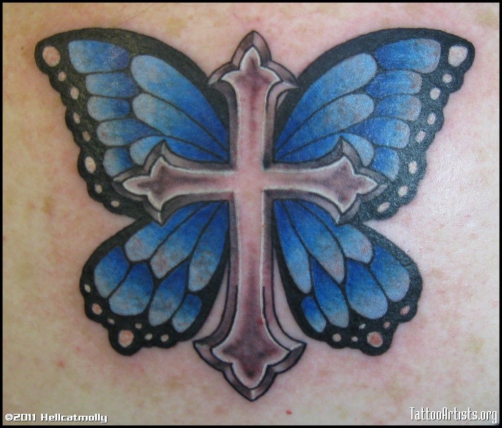 Flower Cross Tattoos Cross Fairy Flower Dragon And Sun Tattoos in sizing 1024 X 874